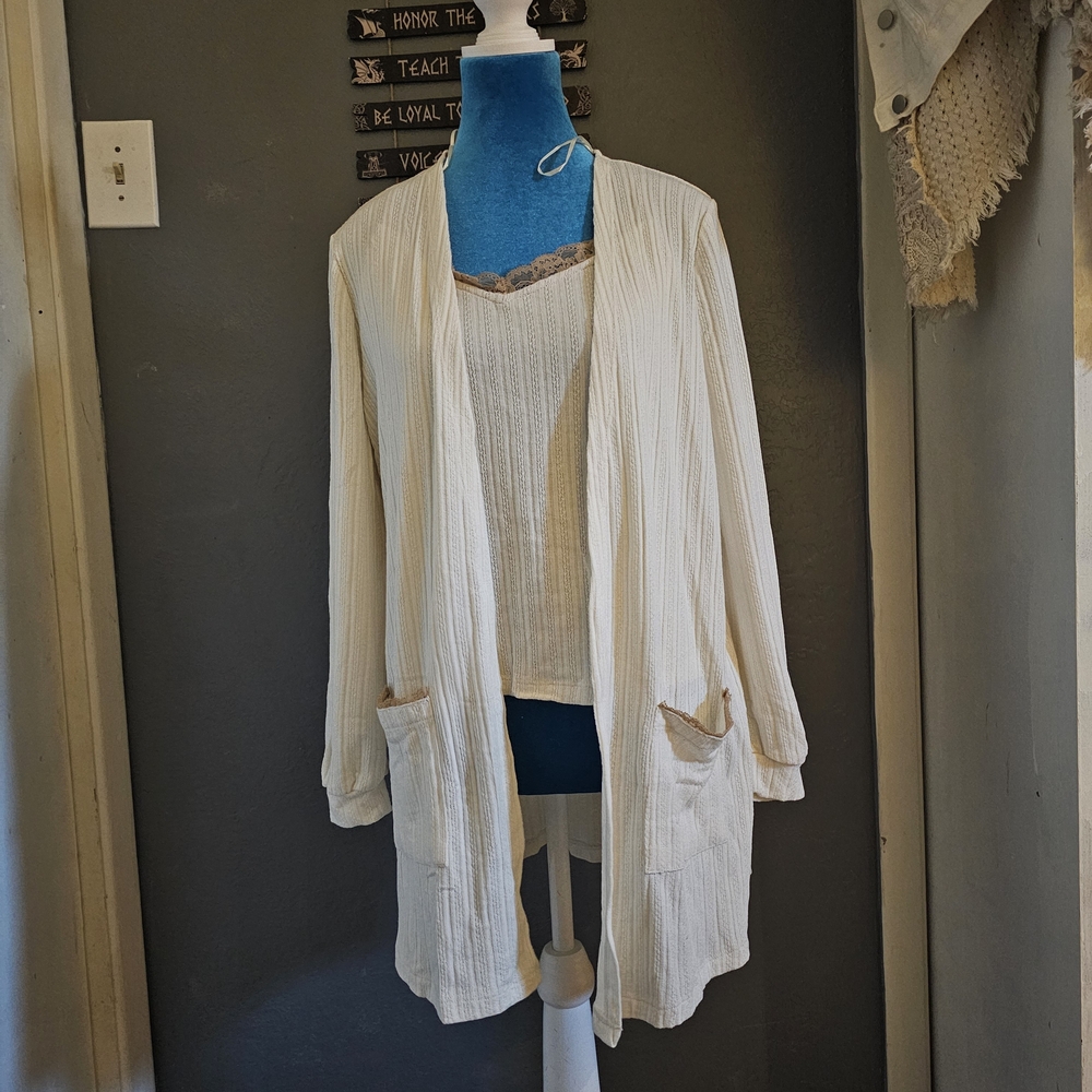 Blu Pepper Light Cream Knit Set